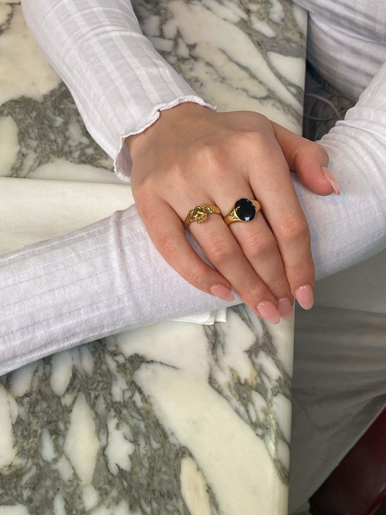 Image 4 of 6 of Seol + Gold 18ct Gold Plated Sterling Silver Claddagh Ring
