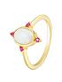  image of seol-gold-18ct-gold-plated-sterling-silver-opal-amp-created-ruby-ring