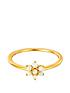  image of seol-gold-18ct-gold-plated-sterling-silver-opal-flower-ring