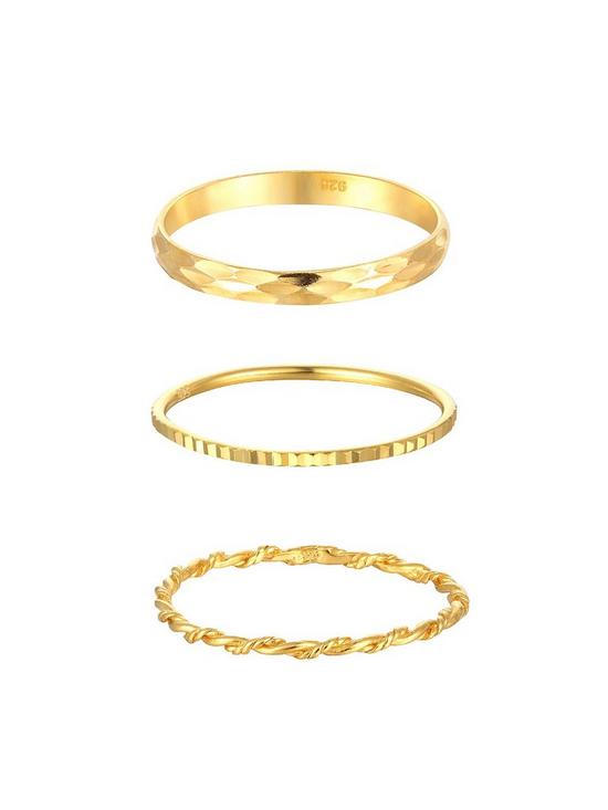 front image of seol-gold-set-of-three-18ct-gold-plated-sterling-silver-stacking-rings