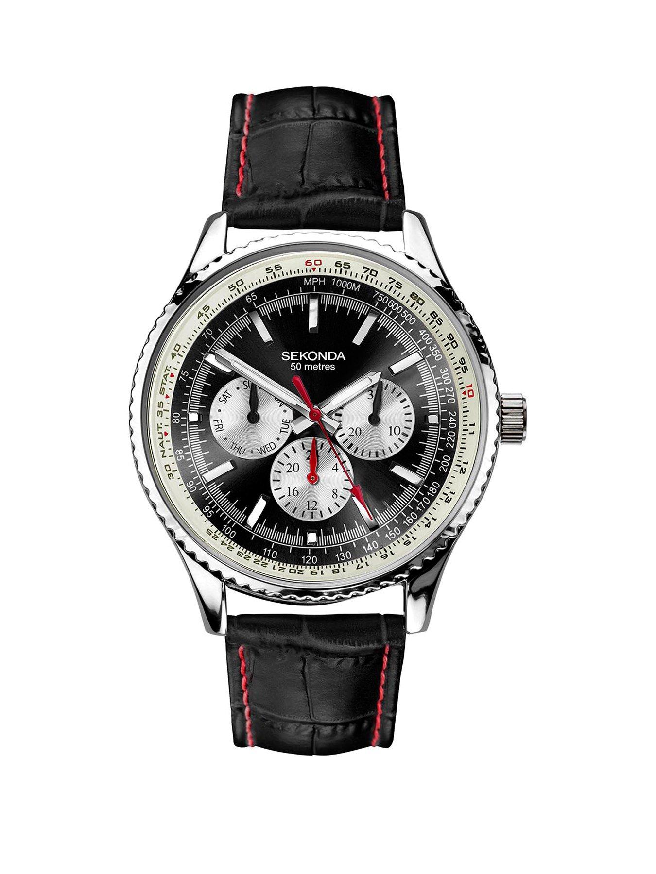 Sekonda Chronograph Leather Mens Watch