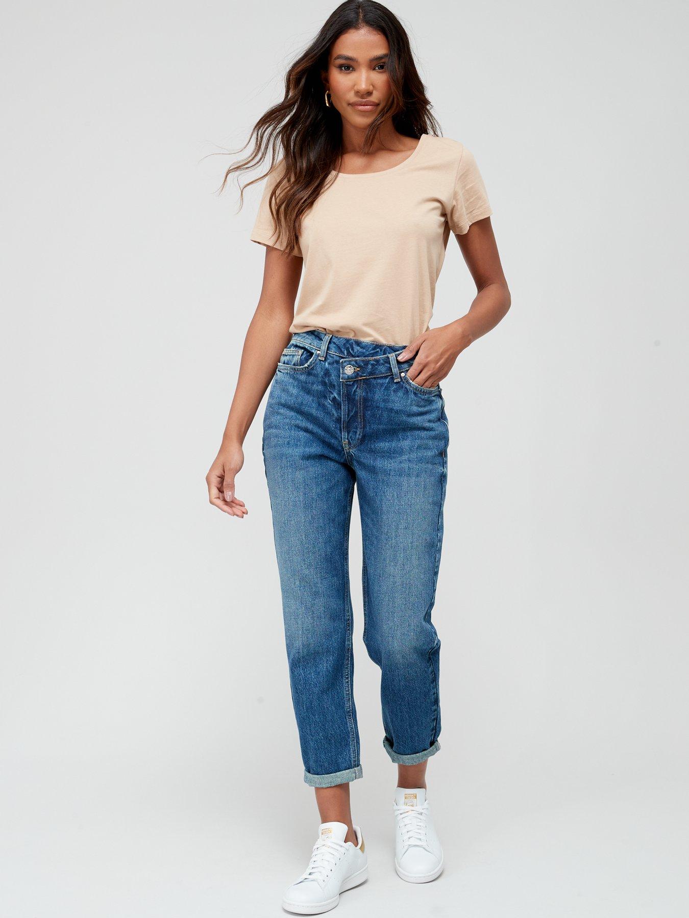 Dark washed mom store jeans