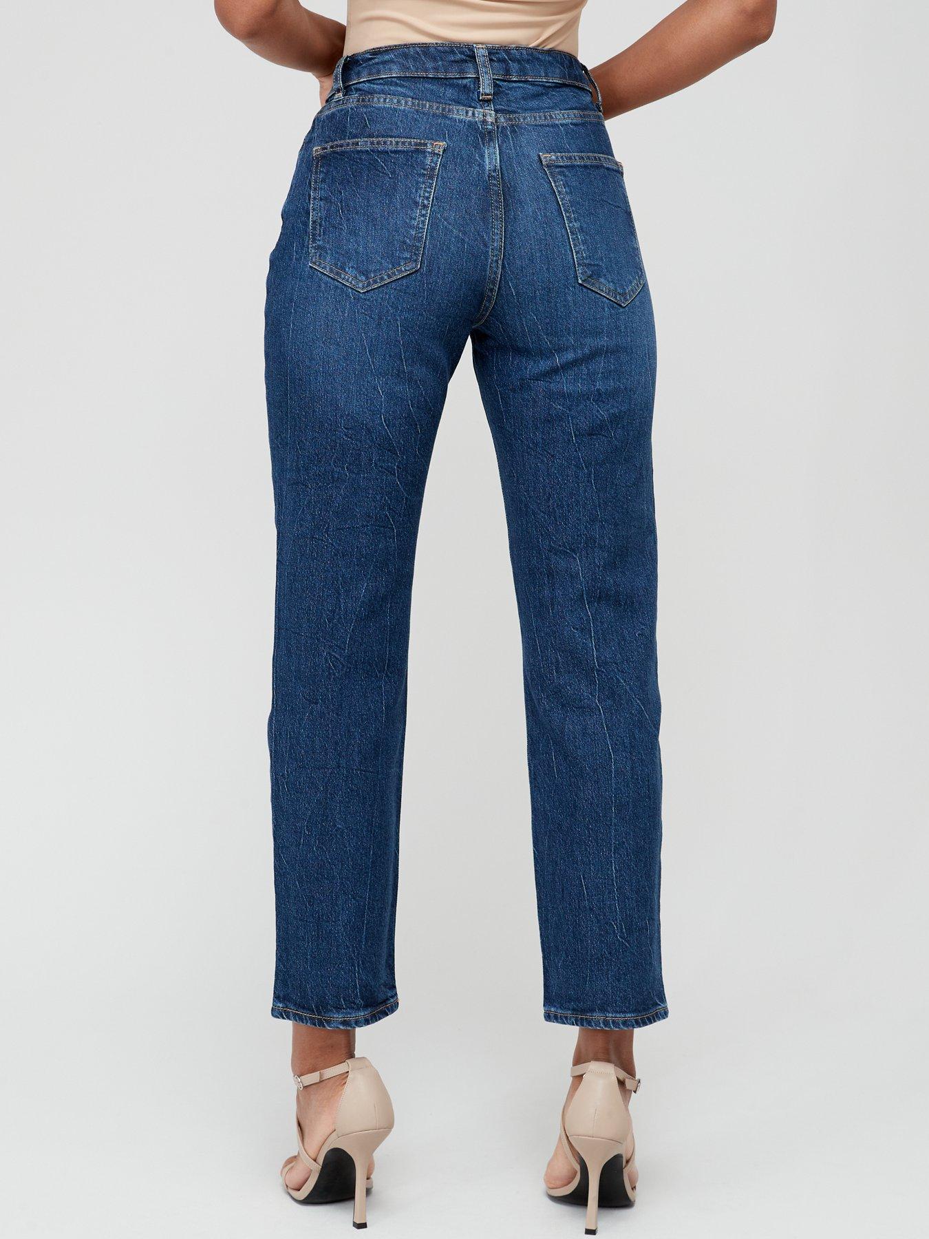  image of v-by-very-high-waist-straight-leg-jean-dark-wash