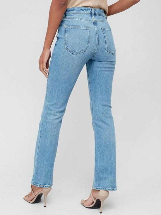 stillFront image of v-by-very-high-waist-bootcut-jean-mid-wash-blue