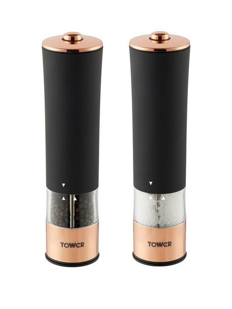 tower-rose-gold-electric-salt-and-pepper-mill-black