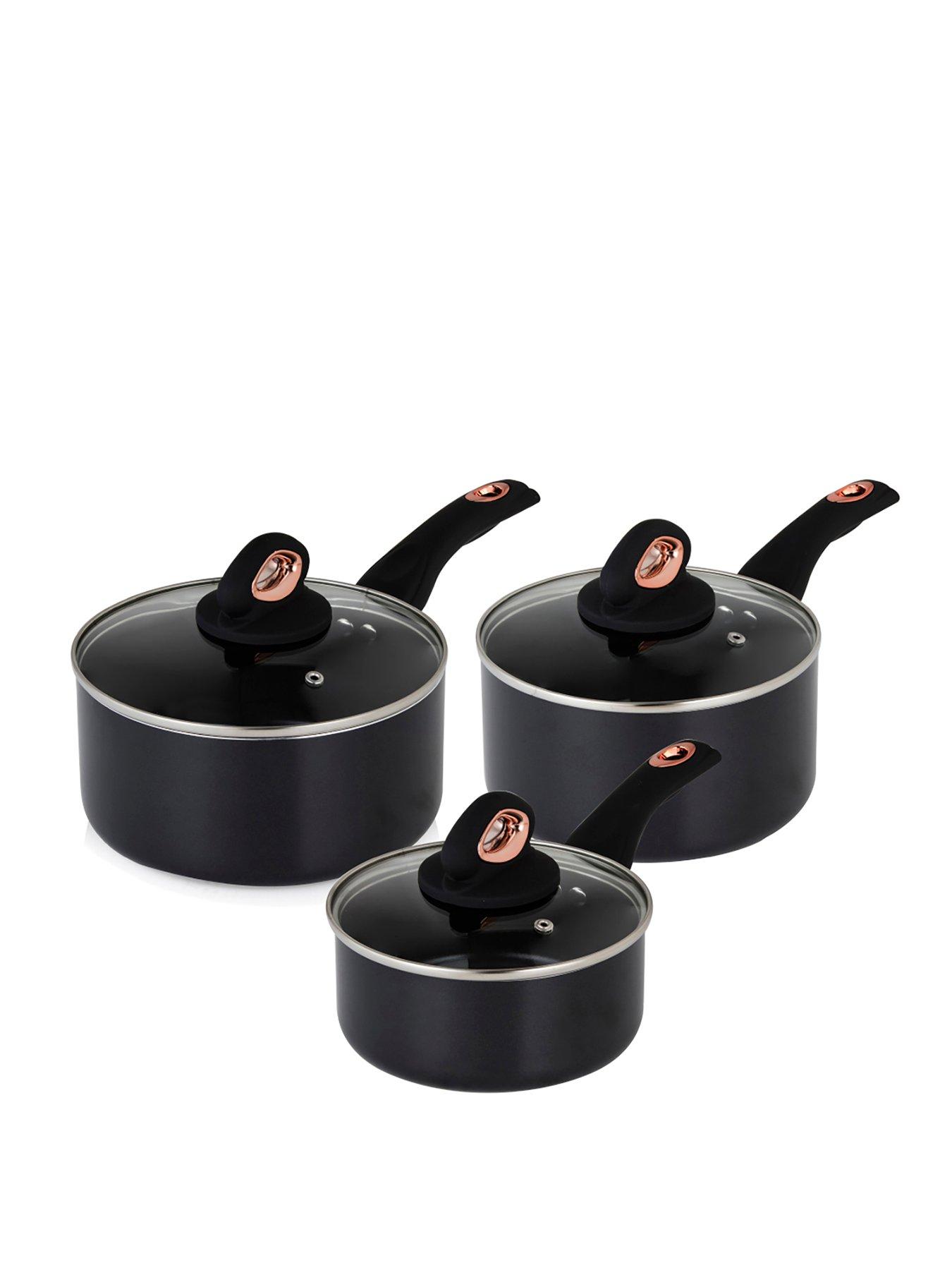 Tower Rose Gold 3Piece Saucepan Set