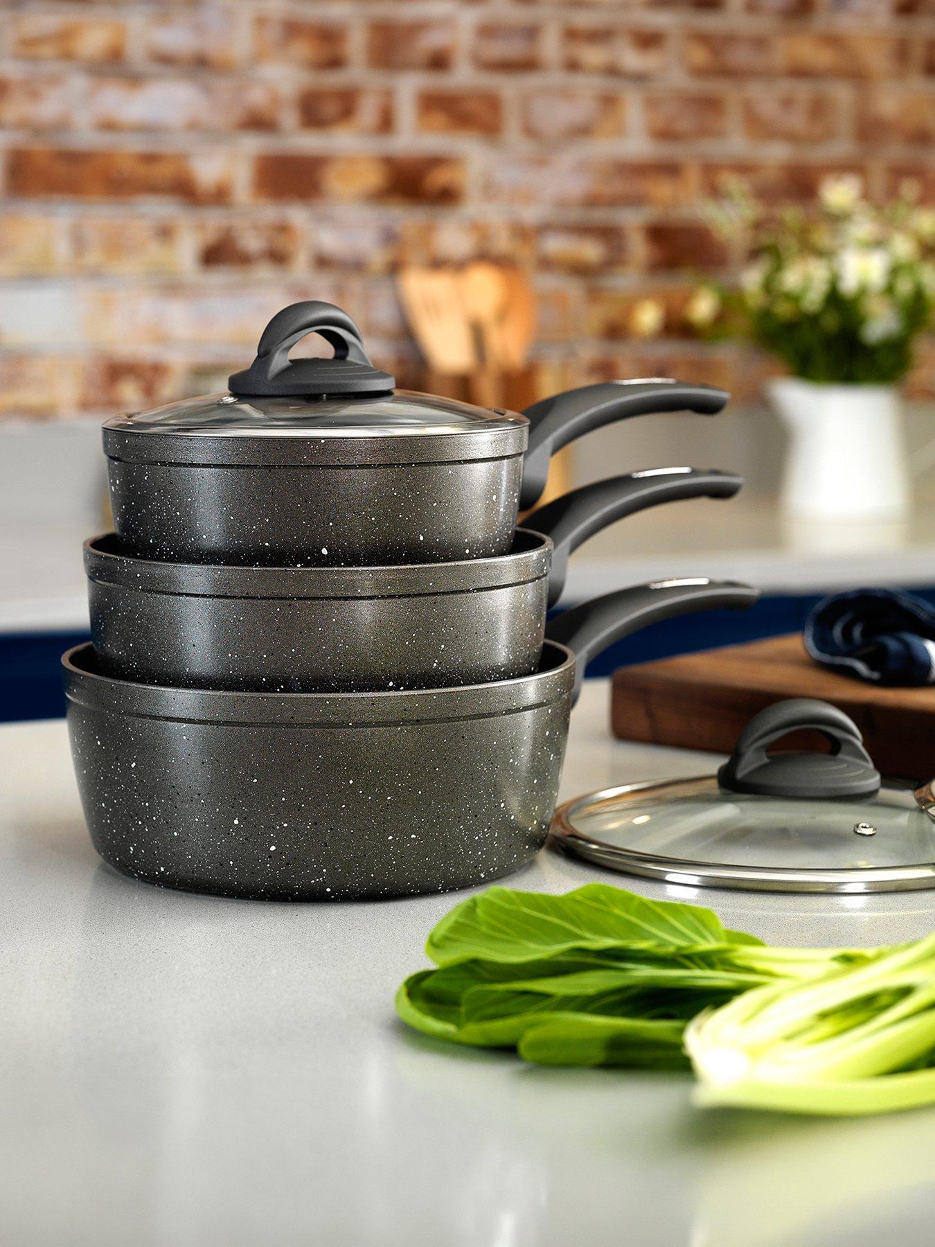 Tower Cerastone Forged 3 Piece Saucepan - Graphite