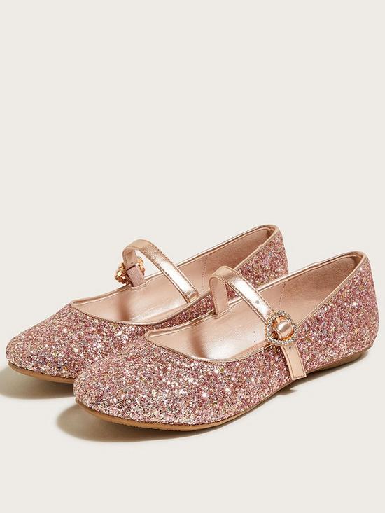 front image of monsoon-girls-stardust-ballerina-shoes-pink