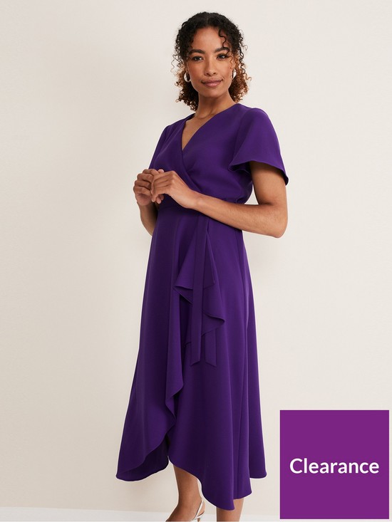 front image of phase-eight-julissa-frill-tie-waist-dress-violet