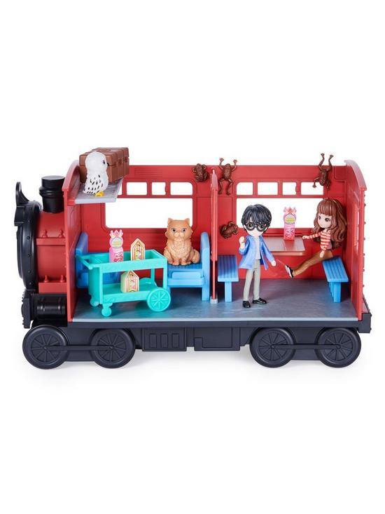 front image of harry-potter-small-doll-hogwarts-express-train-playset-hermione-and-harry