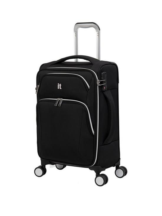 front image of it-luggage-expectant-cabin-soft-8-wheel-suitcase-black