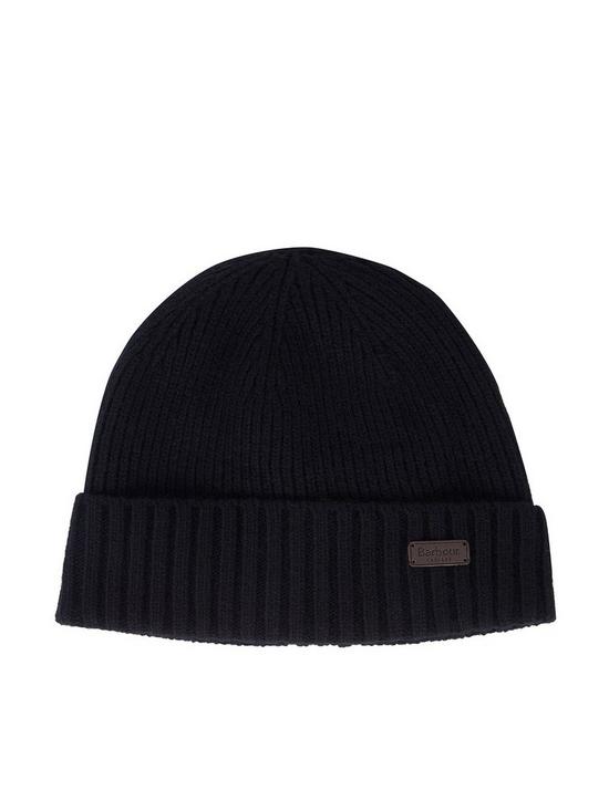 front image of barbour-carlton-beanie-black
