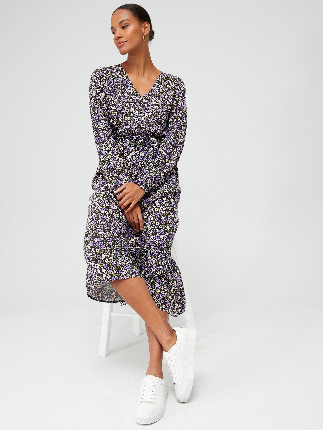  image of only-printed-midi-dress-purple
