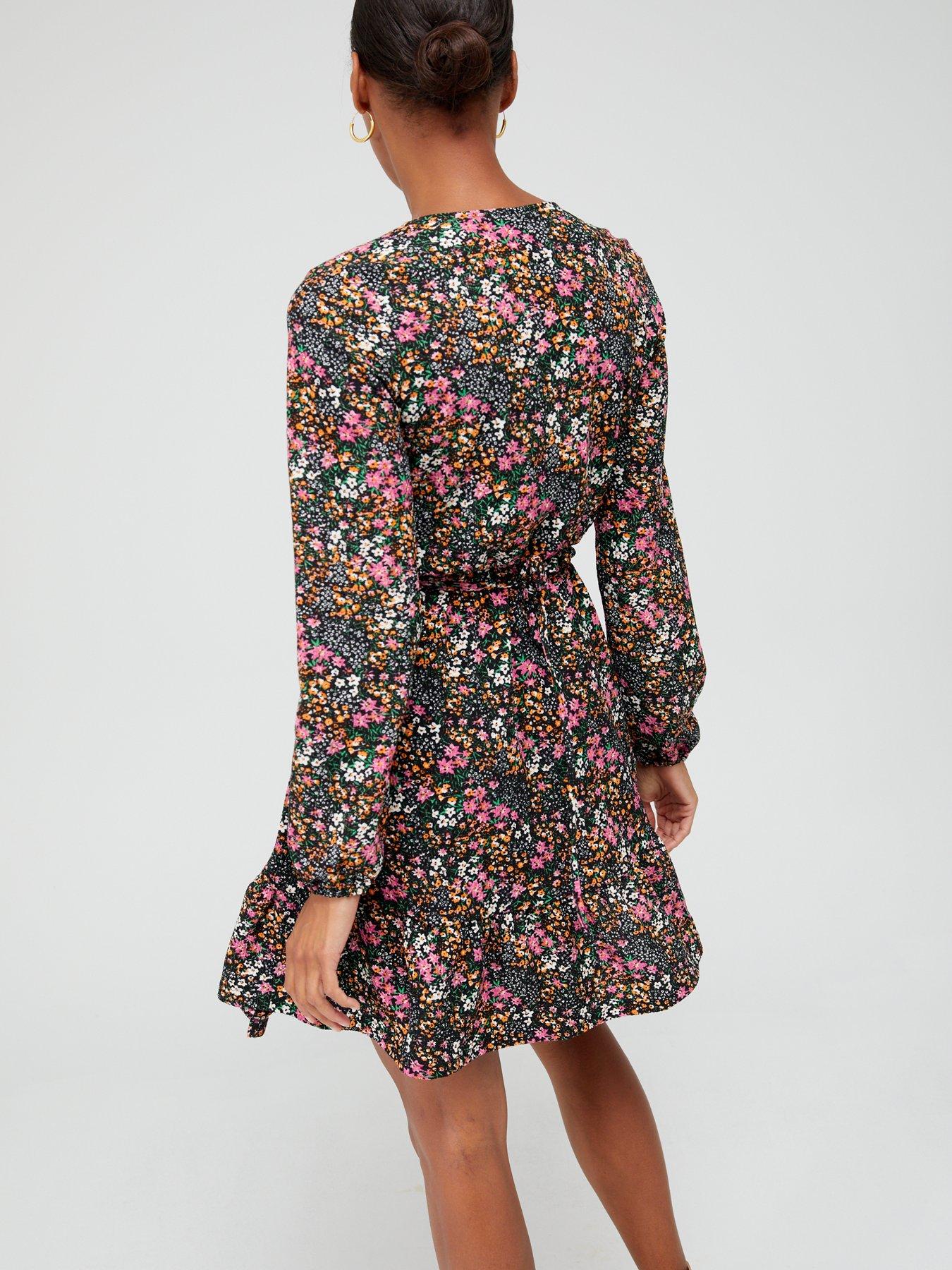 stillFront image of only-floral-jersey-wrap-dress-multi