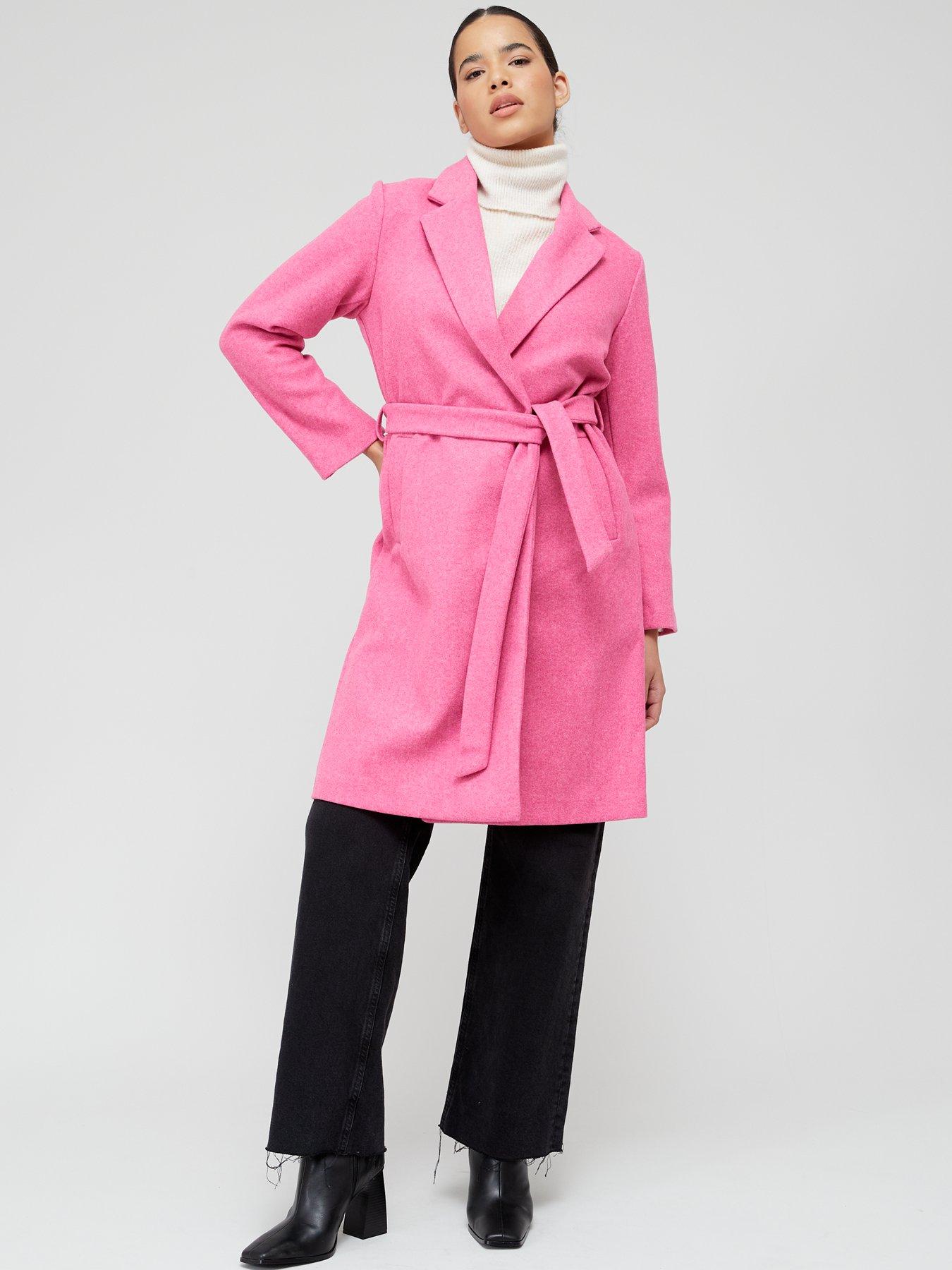 front image of only-long-belted-coatigan-pink