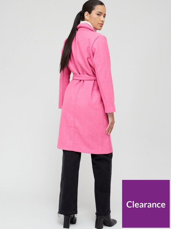 stillFront image of only-long-belted-coatigan-pink