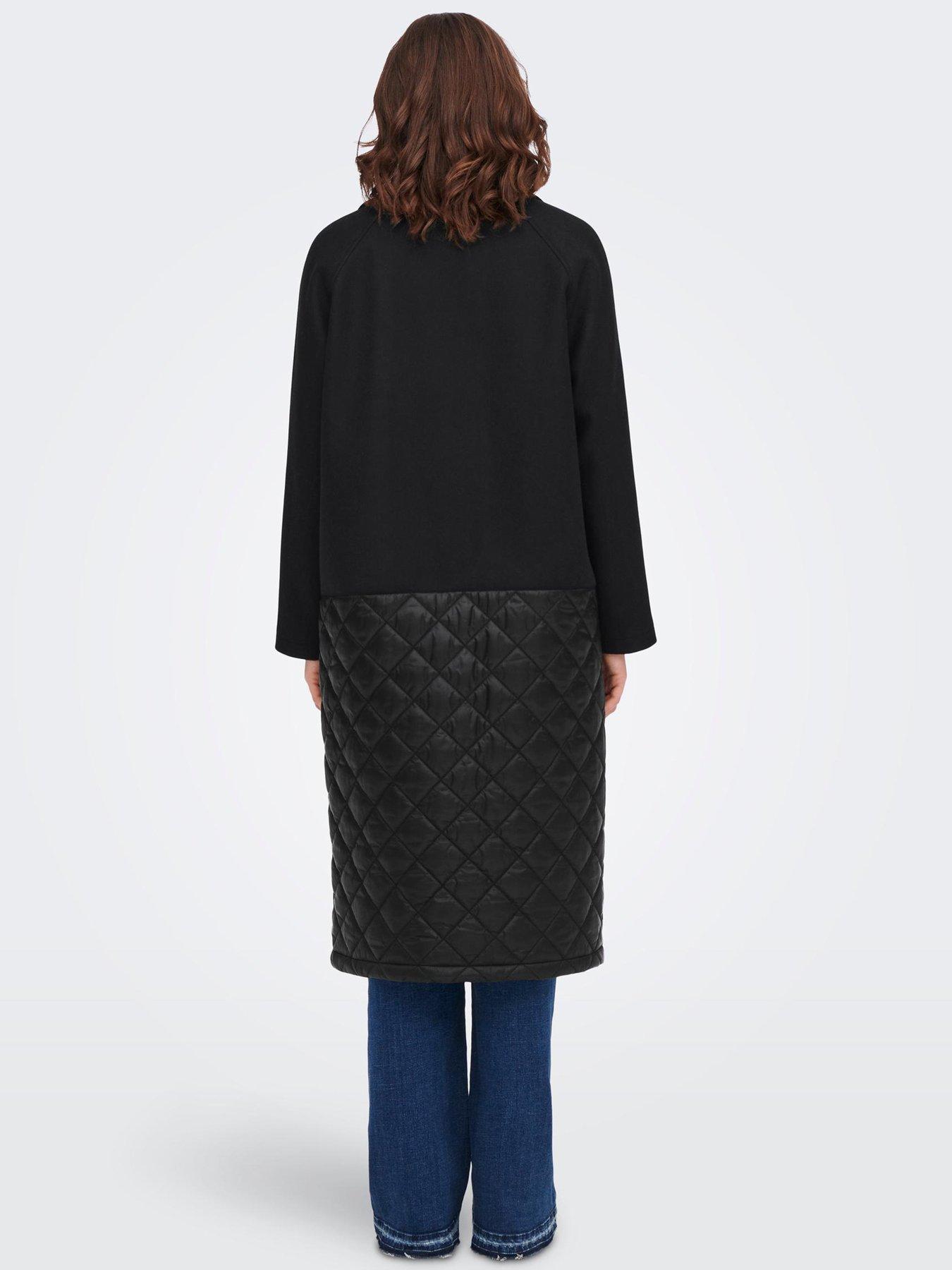  image of only-polyester-quilted-mix-coat-black