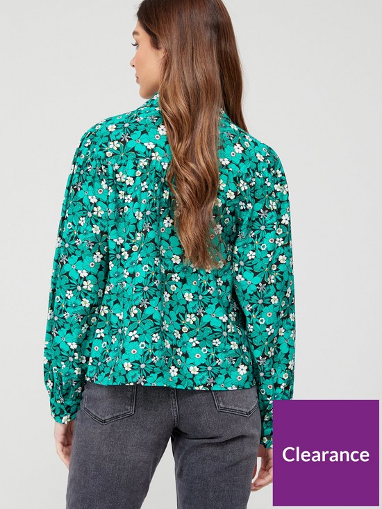 stillFront image of only-printed-button-down-blouse-green
