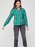  image of only-printed-button-down-blouse-green