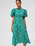  image of only-printed-puff-sleeve-midi-dress-green