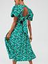  image of only-printed-puff-sleeve-midi-dress-green