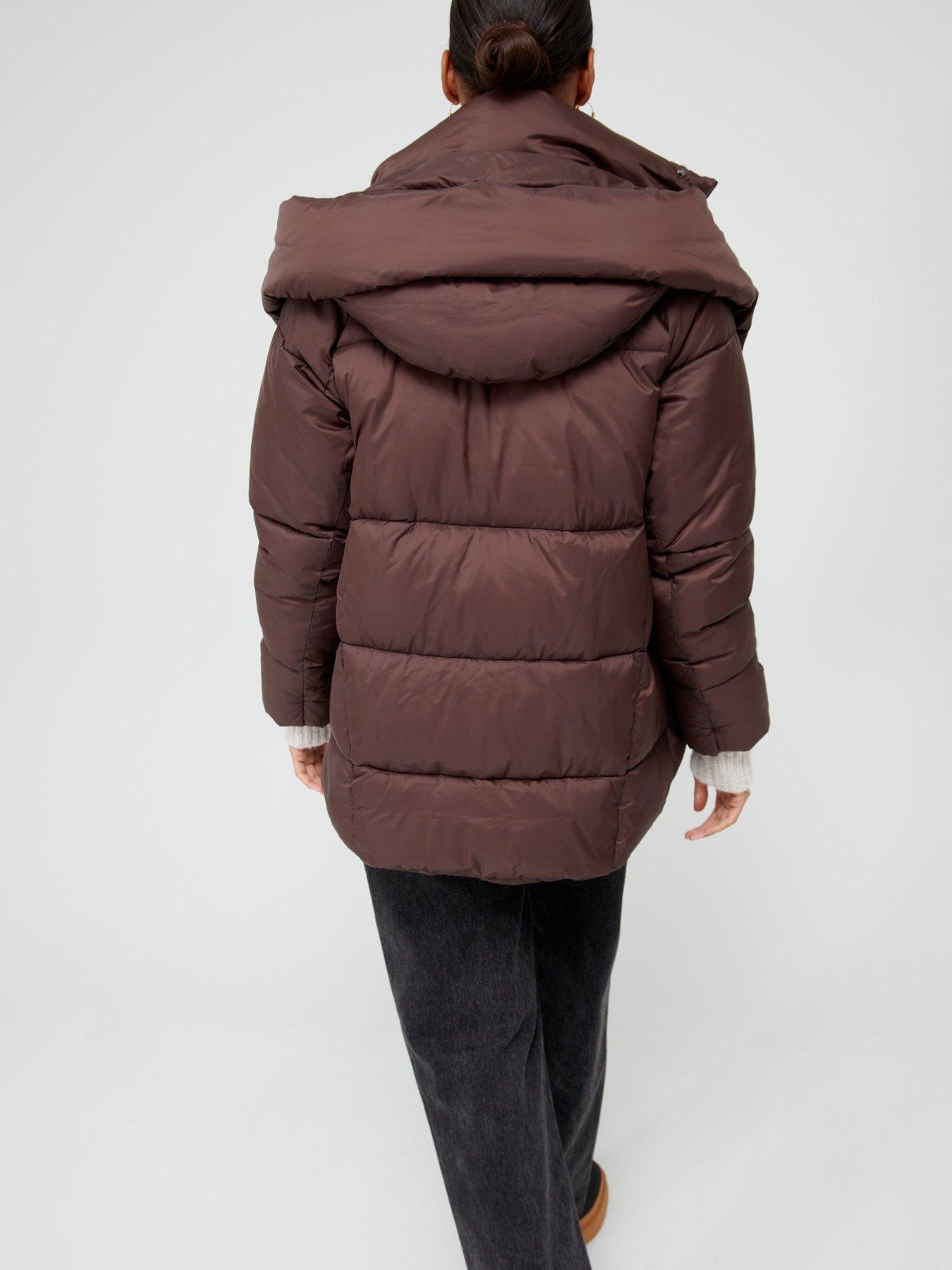  image of only-oversized-padded-short-coat-brown