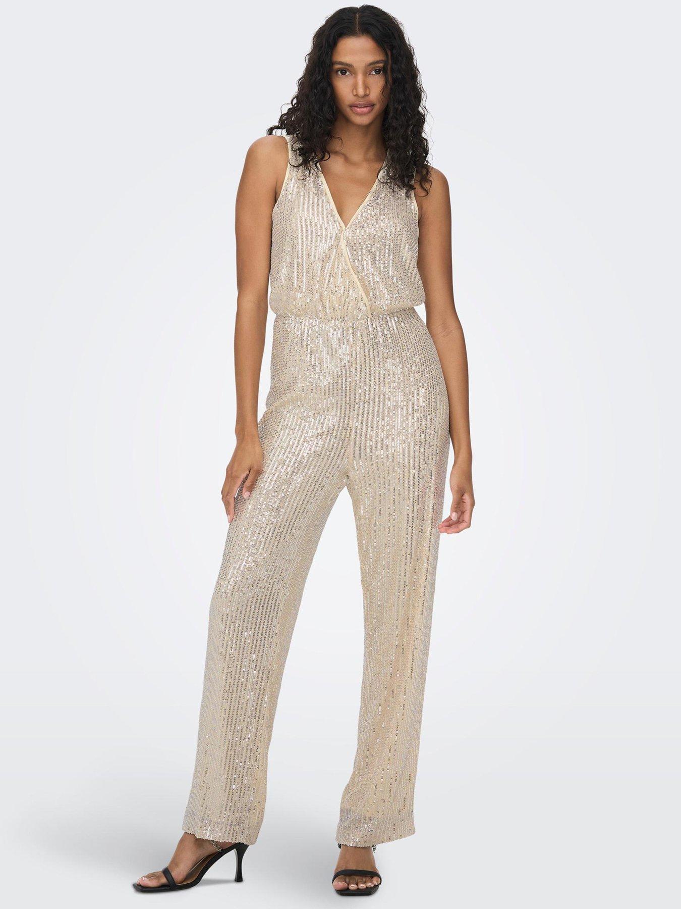 front image of only-goldie-sequin-jumpsuit-gold