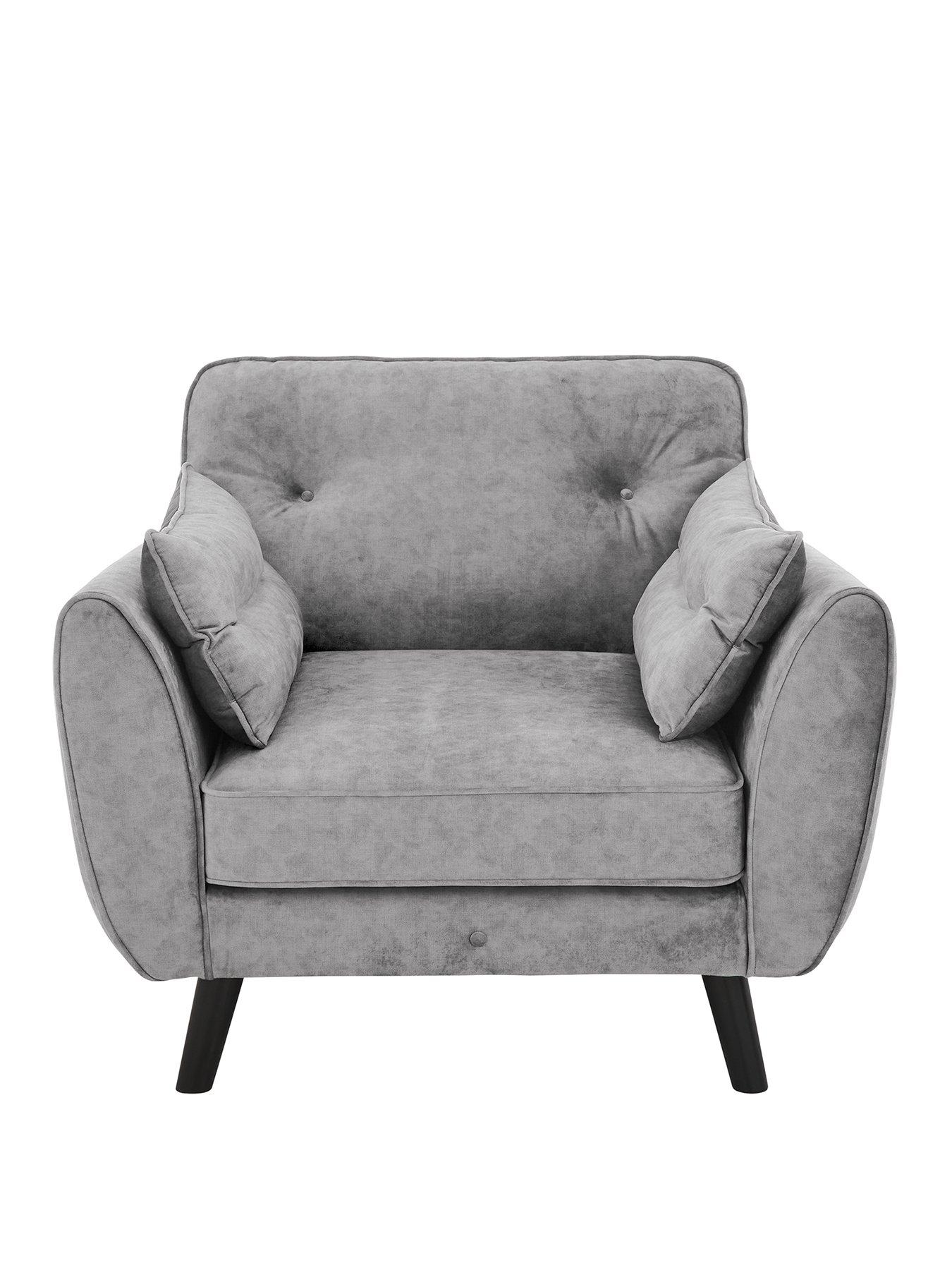 Image 2 of 5 of Very Home Paulo Velvet&nbsp;Armchair - Grey&nbsp;- FSC&reg; Certified