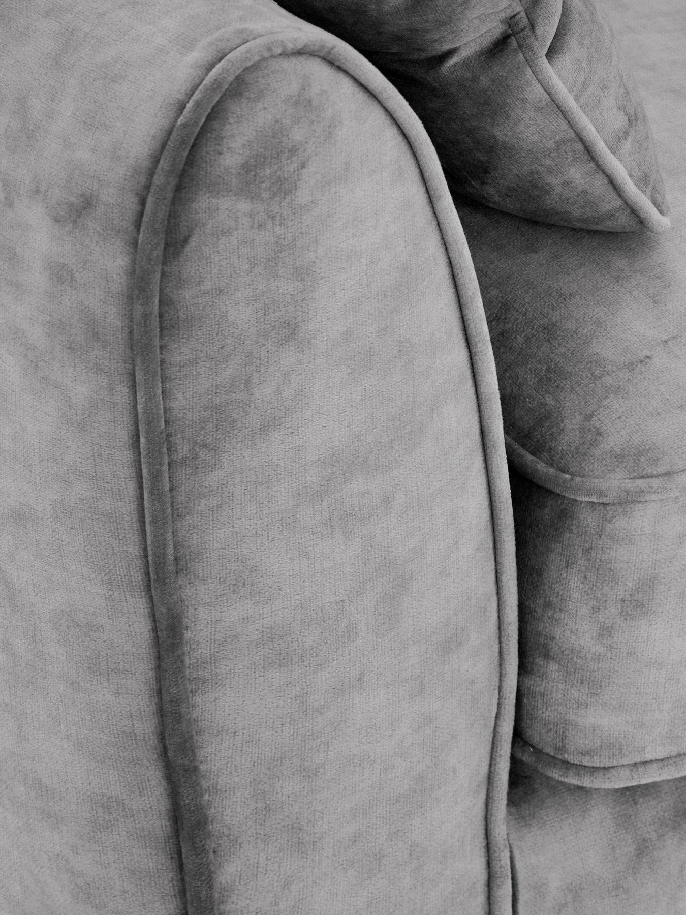 Image 4 of 5 of Very Home Paulo Velvet&nbsp;Armchair - Grey&nbsp;- FSC&reg; Certified