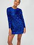  image of only-anika-long-sleeve-sequin-dress-blue