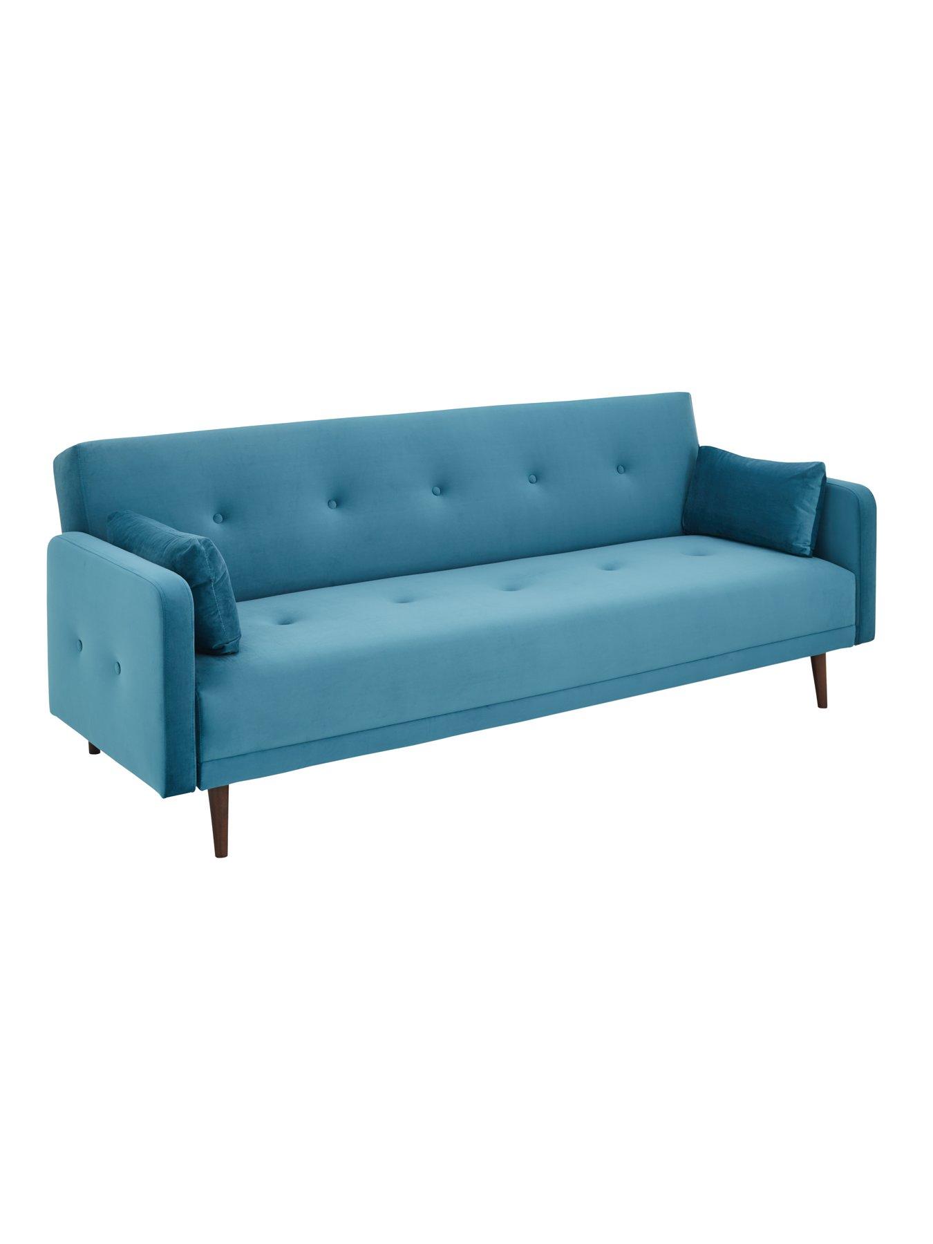 image of very-home-cadiz-velvet-sofa-bed-tealnbsp--fscreg-certified