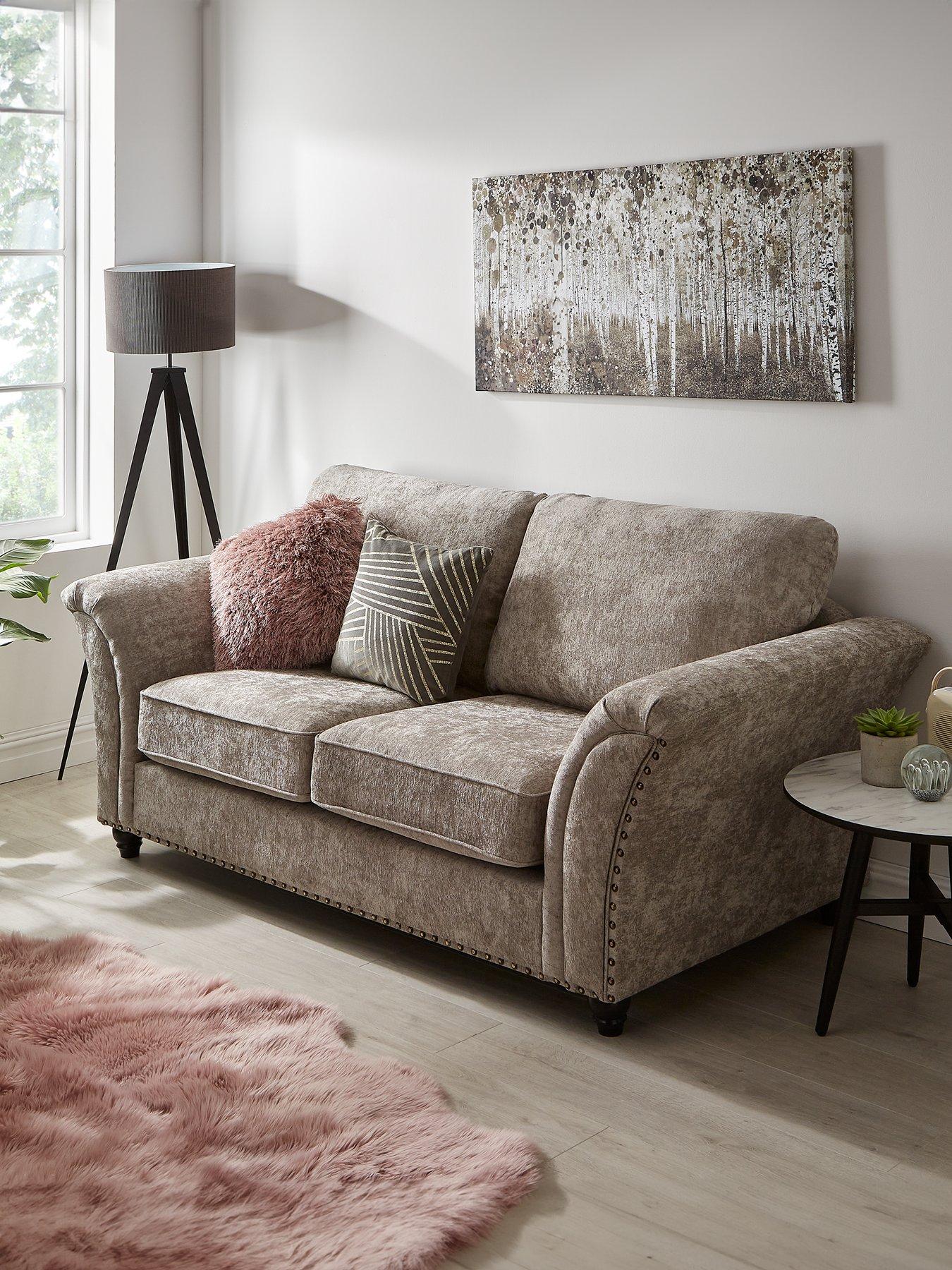 The Very Collection Ariel 3 Seater Fabric Sofa - Silver - FSC Certified