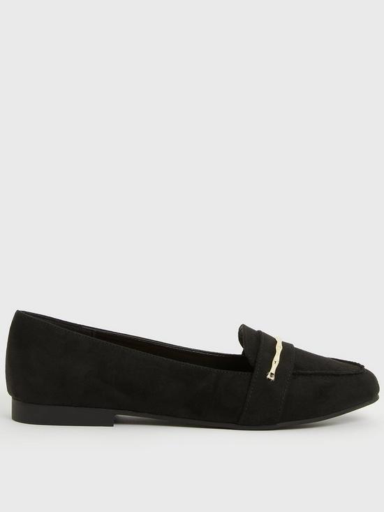 front image of new-look-black-kamboo-loafers
