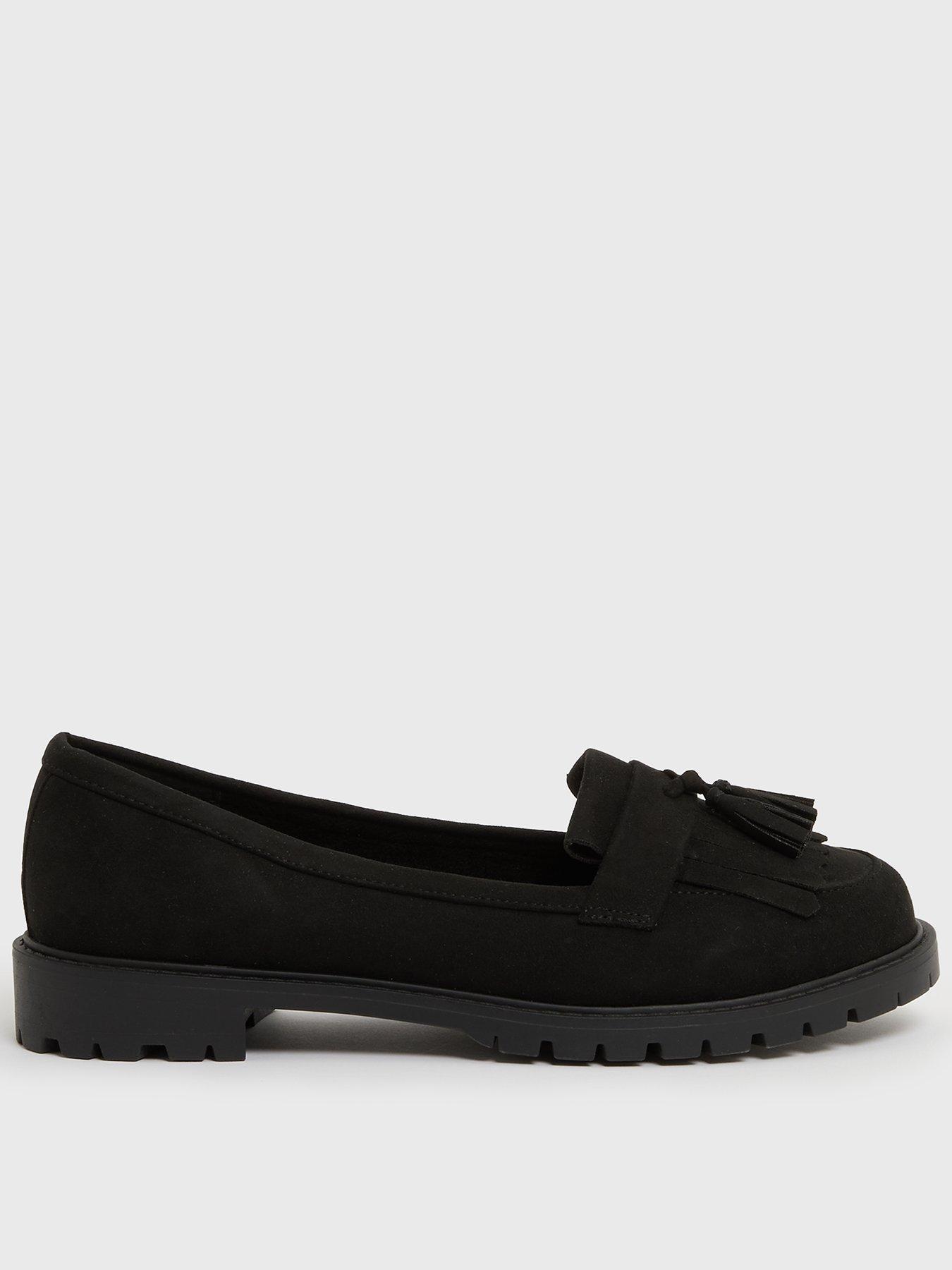 black loafers rubber sole