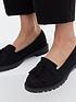  image of new-look-wide-fit-black-suedette-tassel-chunky-loafers