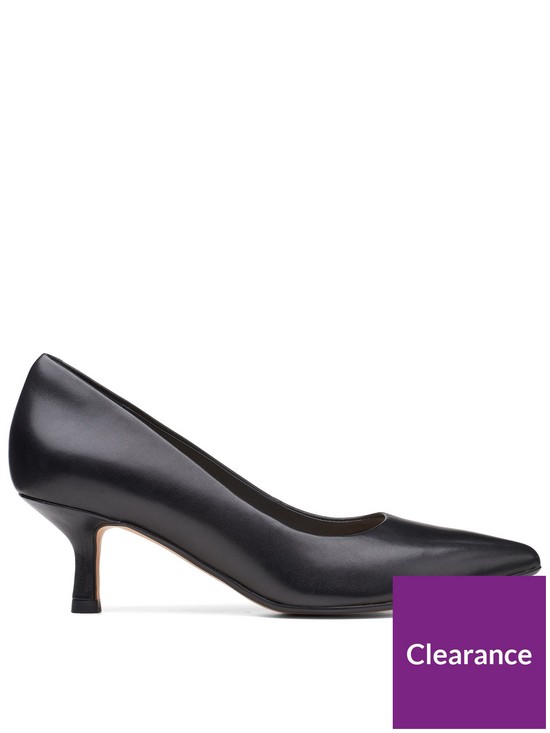 front image of clarks-violet55-rae-leather-heeled-shoe