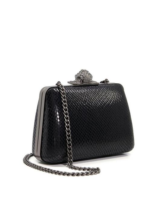 back image of dune-london-become-diamante-knot-clasp-clutch-black