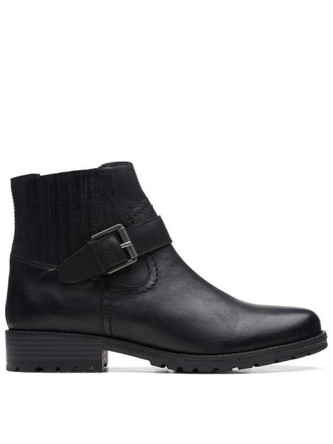 clarks-clarkwell-strap-leather-ankle-boot-black