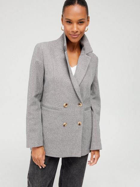 pieces-haven-long-sleeved-double-breasted-blazer-grey