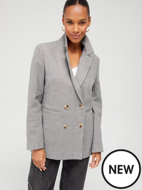 pieces-haven-long-sleeved-double-breasted-blazer-grey