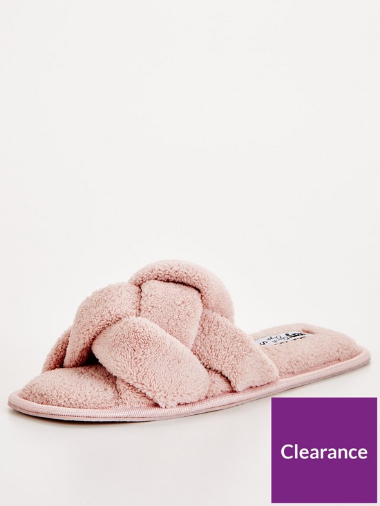 stillFront image of v-by-very-vanity-plait-slider-slipper-pink