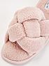  image of v-by-very-vanity-plait-slider-slipper-pink