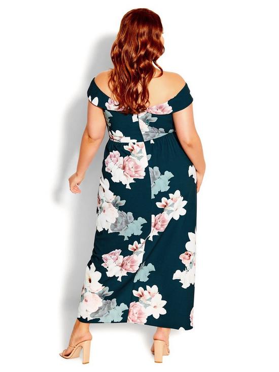 stillFront image of city-chic-emerald-floral-maxi