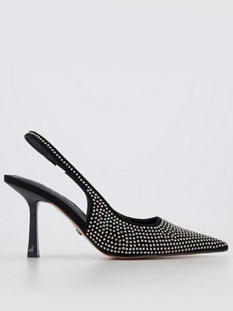 office-maxi-sparkle-textile-sling-back-heels-blacknbsp