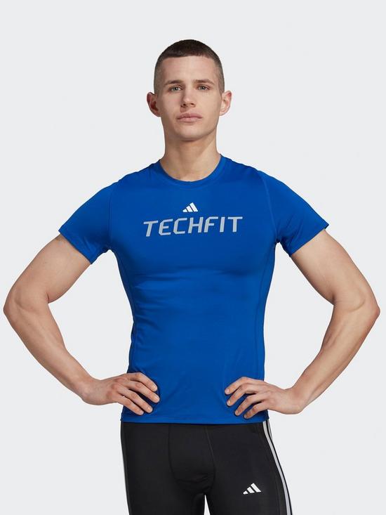 front image of adidas-techfit-graphic-t-shirt