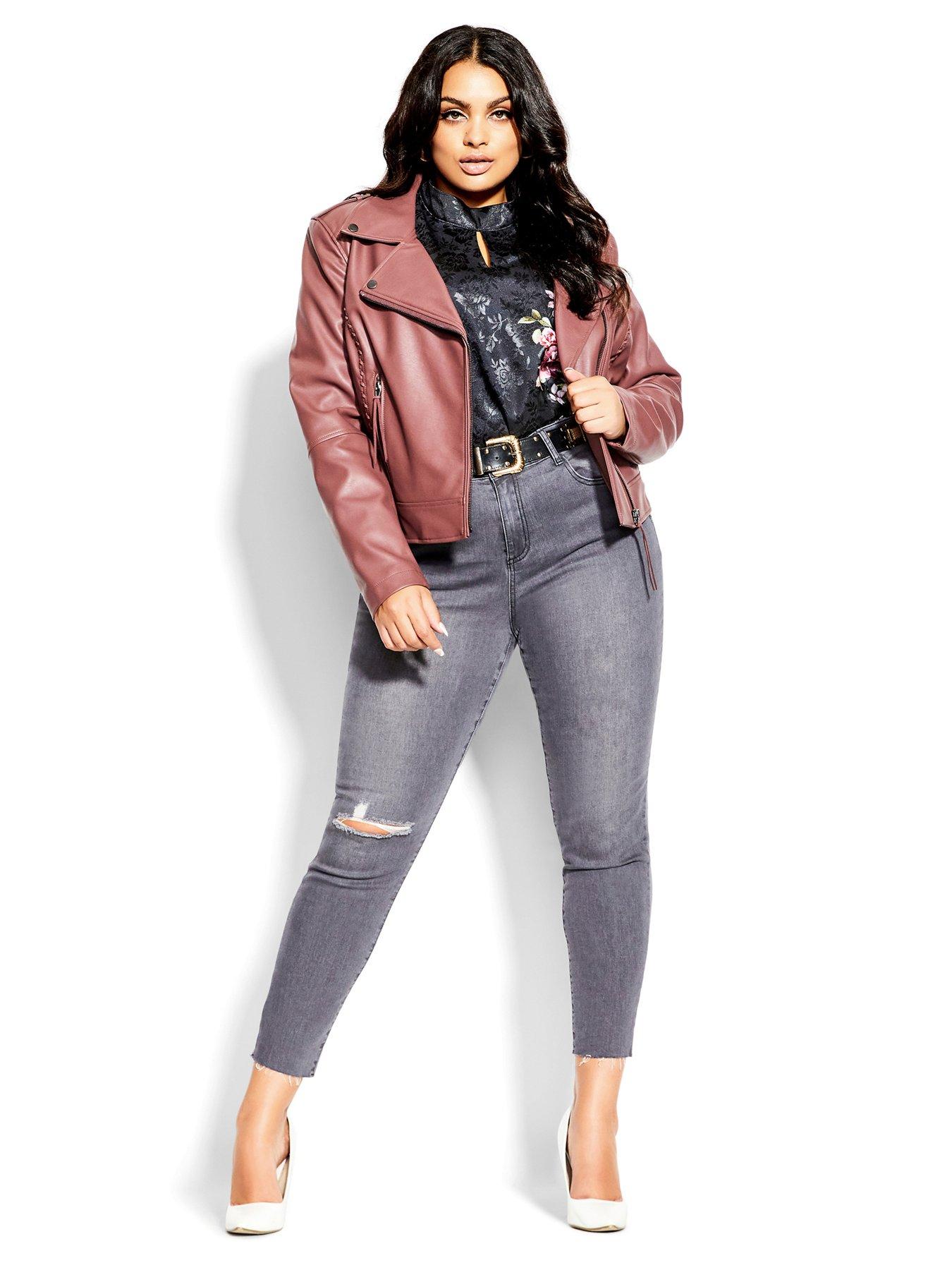Whip Stitch Biker Jacket Brown