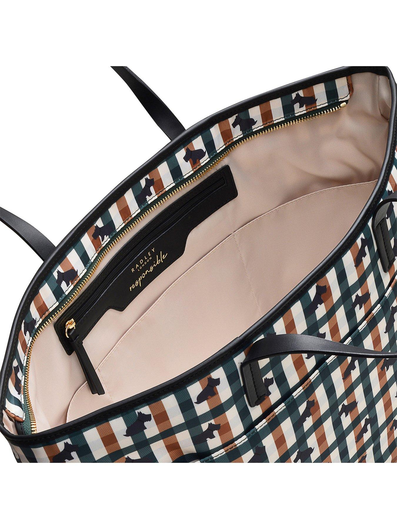  image of radley-finsbury-park-checked-dog-large-ziptop-shoulder-cedar