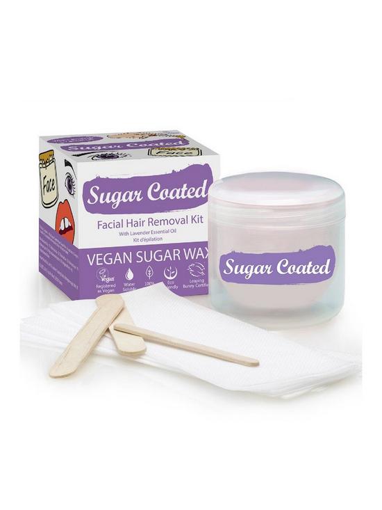 front image of sugar-coated-facial-hair-removal-wax-kit
