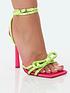  image of public-desire-wide-fit-candi-big-bow-heeled-shoes-pink