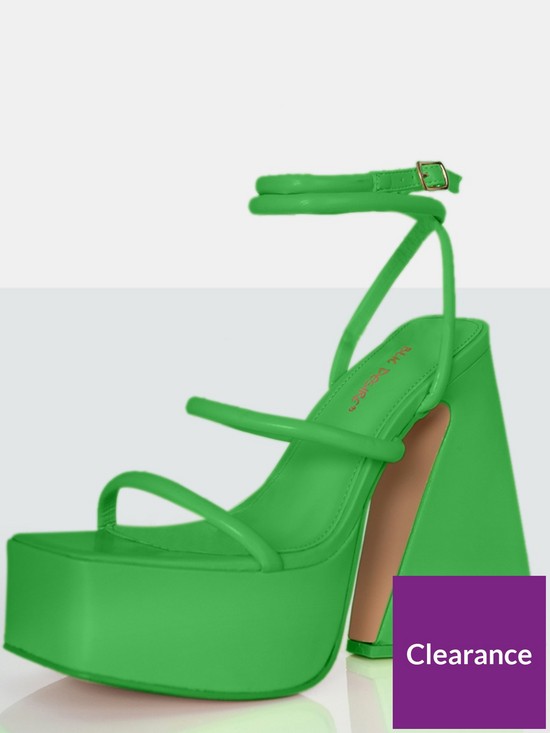 back image of public-desire-pierce-platform-block-heeled-sandals-green